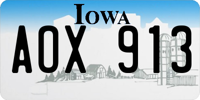 IA license plate AOX913