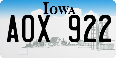 IA license plate AOX922