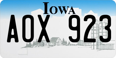 IA license plate AOX923