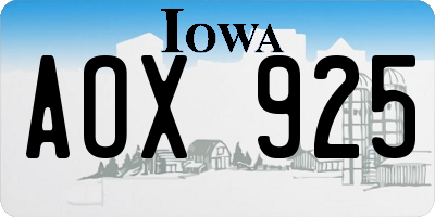 IA license plate AOX925