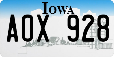 IA license plate AOX928