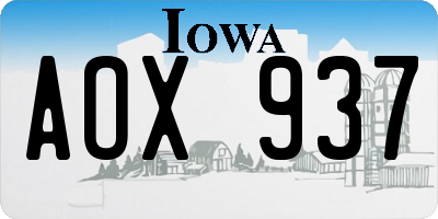 IA license plate AOX937