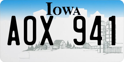 IA license plate AOX941