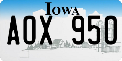 IA license plate AOX950