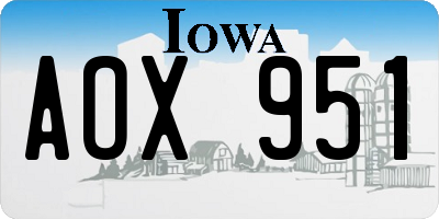 IA license plate AOX951