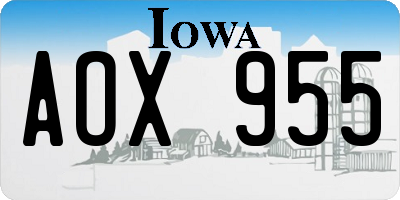 IA license plate AOX955