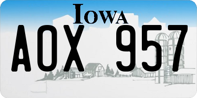IA license plate AOX957