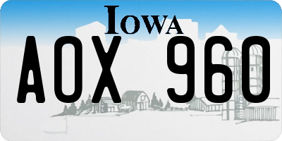 IA license plate AOX960