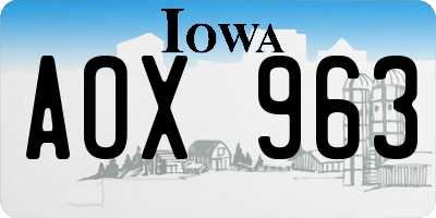 IA license plate AOX963