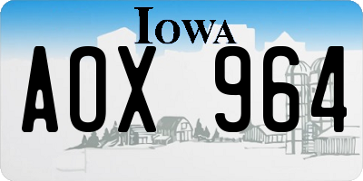 IA license plate AOX964