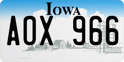 IA license plate AOX966