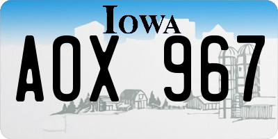 IA license plate AOX967