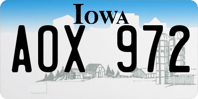 IA license plate AOX972