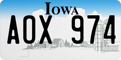 IA license plate AOX974