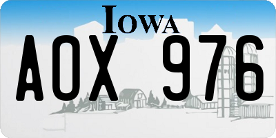 IA license plate AOX976