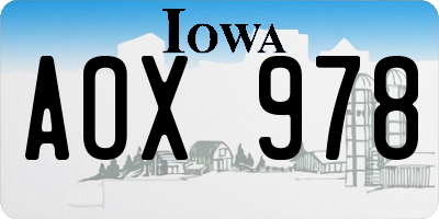 IA license plate AOX978
