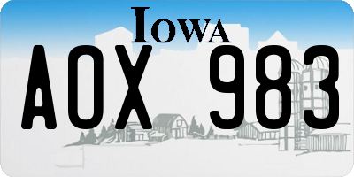 IA license plate AOX983