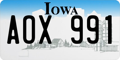 IA license plate AOX991