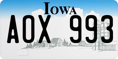 IA license plate AOX993