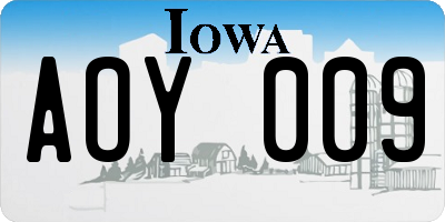 IA license plate AOY009