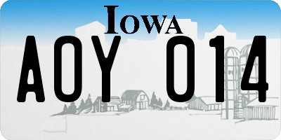 IA license plate AOY014