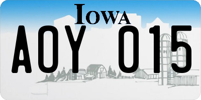 IA license plate AOY015