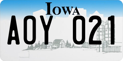 IA license plate AOY021