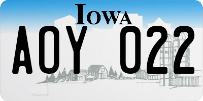 IA license plate AOY022