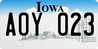 IA license plate AOY023