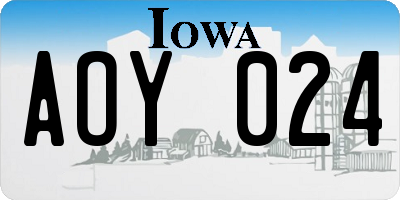 IA license plate AOY024