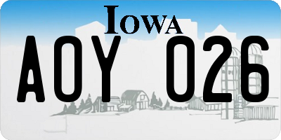 IA license plate AOY026