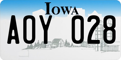 IA license plate AOY028