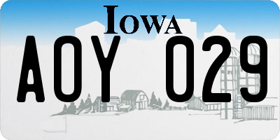 IA license plate AOY029