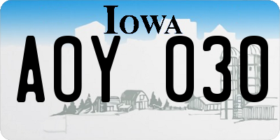IA license plate AOY030