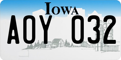 IA license plate AOY032