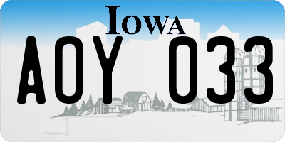IA license plate AOY033