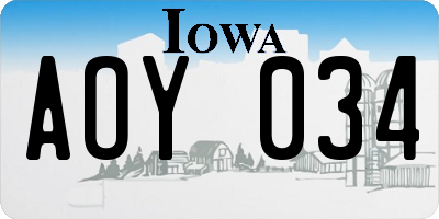 IA license plate AOY034