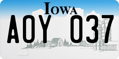 IA license plate AOY037