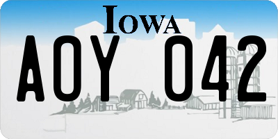 IA license plate AOY042