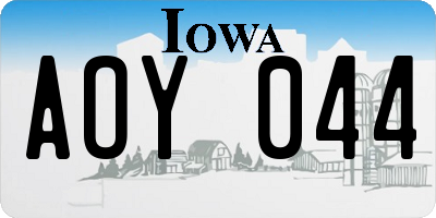 IA license plate AOY044