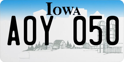IA license plate AOY050