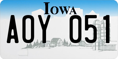 IA license plate AOY051