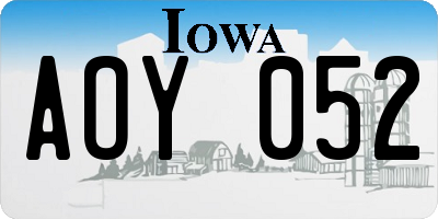 IA license plate AOY052