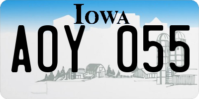 IA license plate AOY055