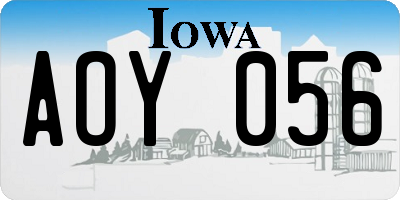 IA license plate AOY056
