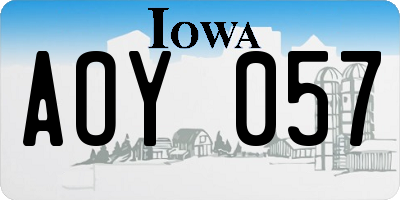 IA license plate AOY057