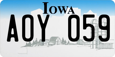 IA license plate AOY059