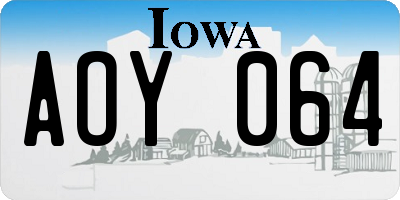 IA license plate AOY064