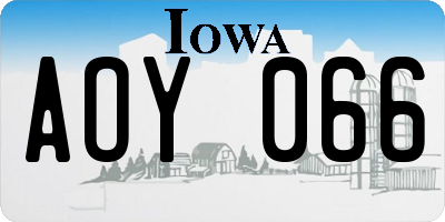 IA license plate AOY066