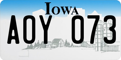 IA license plate AOY073